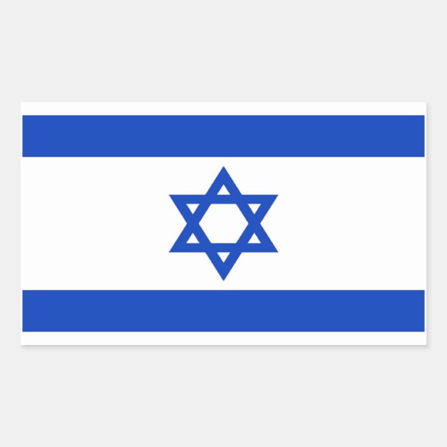 Flagge Israels Rechteckiger Aufkleber (Vorderseite)