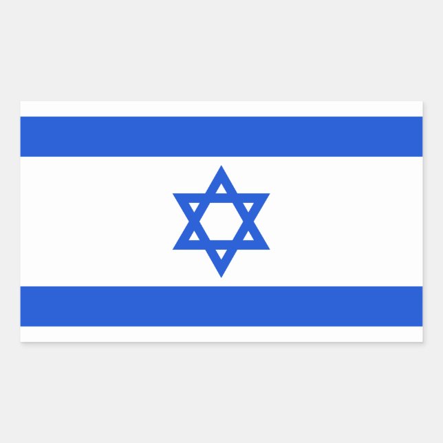 Flagge Israels Rechteckiger Aufkleber (Vorderseite)