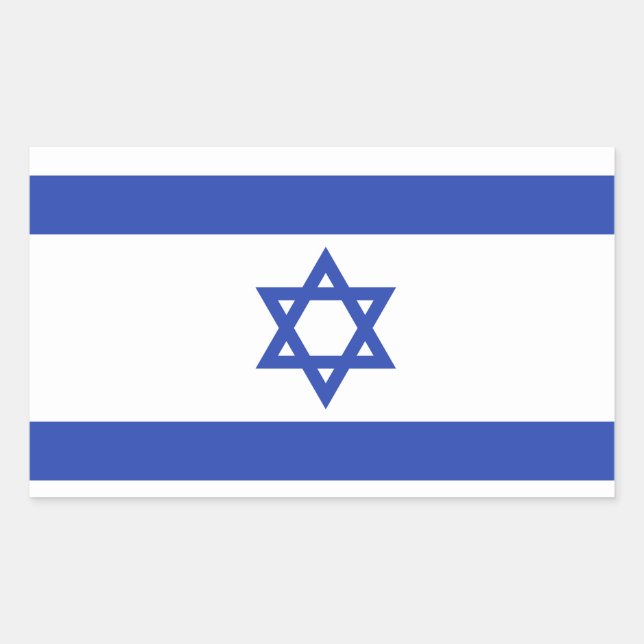 Flagge Israels Rechteckiger Aufkleber (Vorderseite)