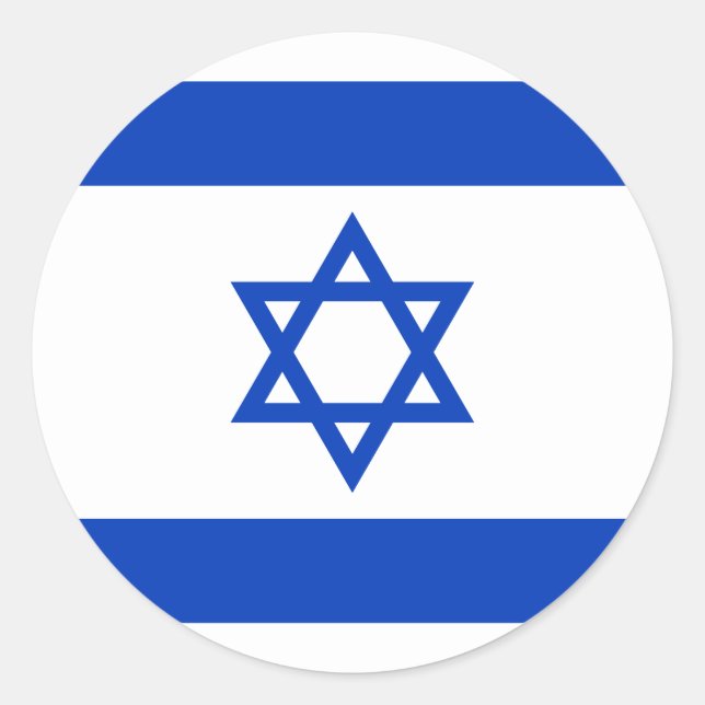 Flagge Israels Runder Aufkleber (Vorderseite)