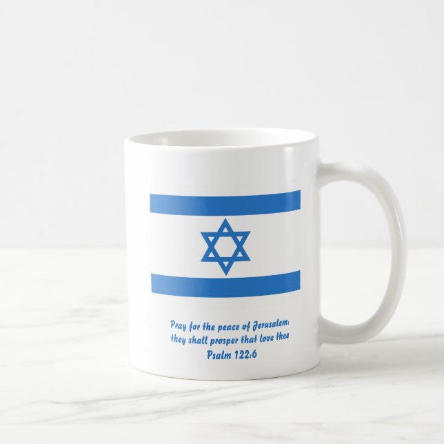 Flagge Israels, Tasse (Rechts)
