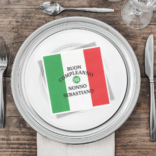 Flagge Italiens Alles Gute zum Geburtstag oder Hoc Serviette