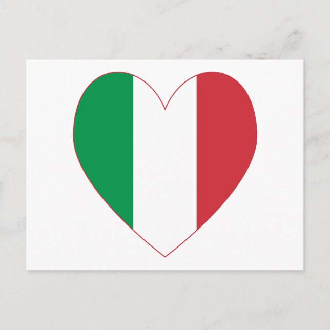 Flagge Italiens Herz Postkarte (Vorderseite)
