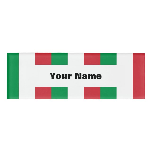 Flagge Italiens Namenschild (Vorderseite)