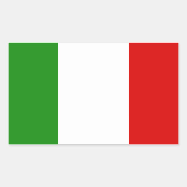 Flagge Italiens Rechteckiger Aufkleber (Vorderseite)