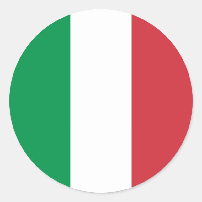Flagge Italiens Runder Aufkleber (Vorderseite)