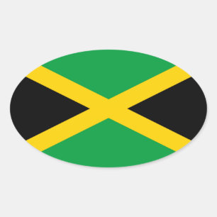 Flagge Jamaikas Ovaler Aufkleber