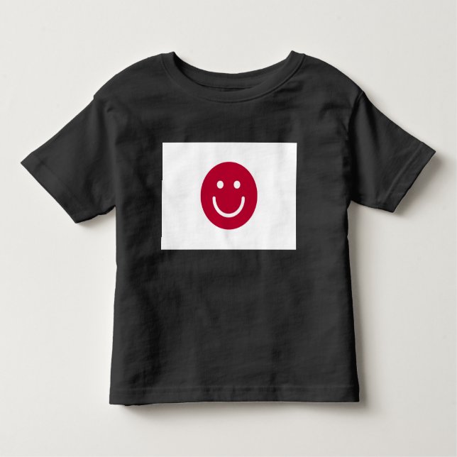 Flagge Japans mit Lächelgesicht Kleinkind T-shirt (Vorderseite)