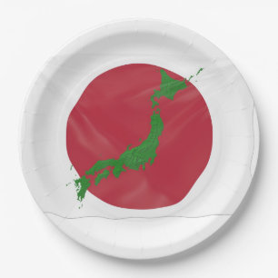 Flagge Japans Pappteller