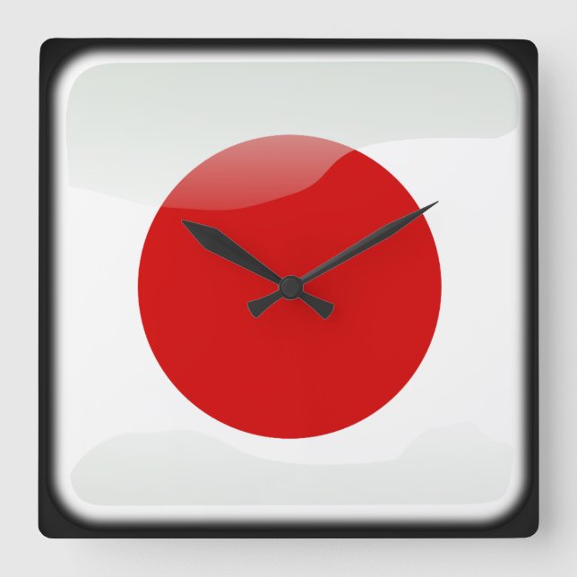 Flagge Japans Quadratische Wanduhr (Vorderseite)