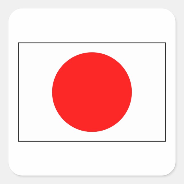 Flagge Japans Quadratischer Aufkleber (Vorderseite)