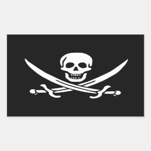 Flagge Jolly Roger Rechteckiger Aufkleber