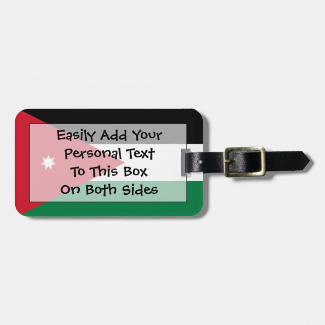 Flagge Jordaniens Easy ID Persönliche Daten Gepäckanhänger (Vorderseite horizontal)