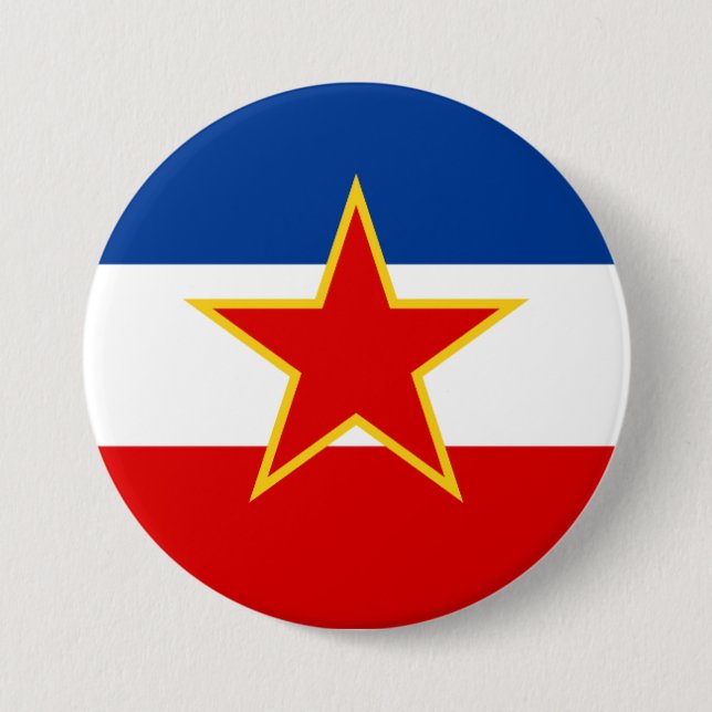 Flagge Jugoslawiens Button (Vorderseite)