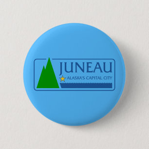 Flagge Juneau, Alaska Pinback Button