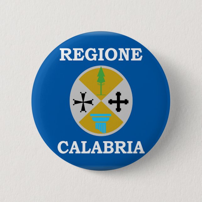 Flagge Kalabriens (Italien) Button (Vorderseite)