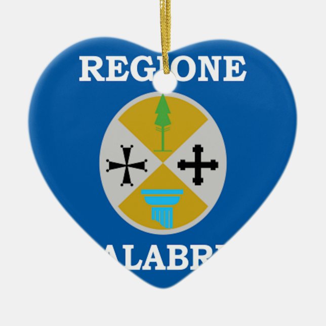 Flagge Kalabriens (Italien) Keramik Ornament (Vorne)