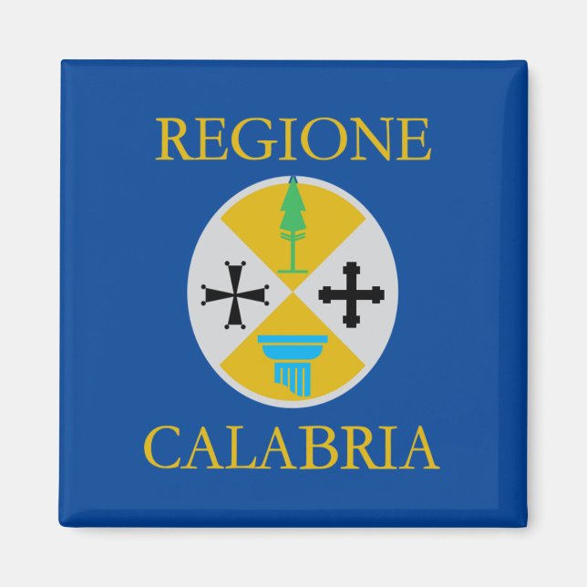 Flagge Kalabriens (Italien) Magnet (Vorne)
