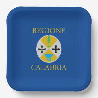 Flagge Kalabriens (Italien) Pappteller