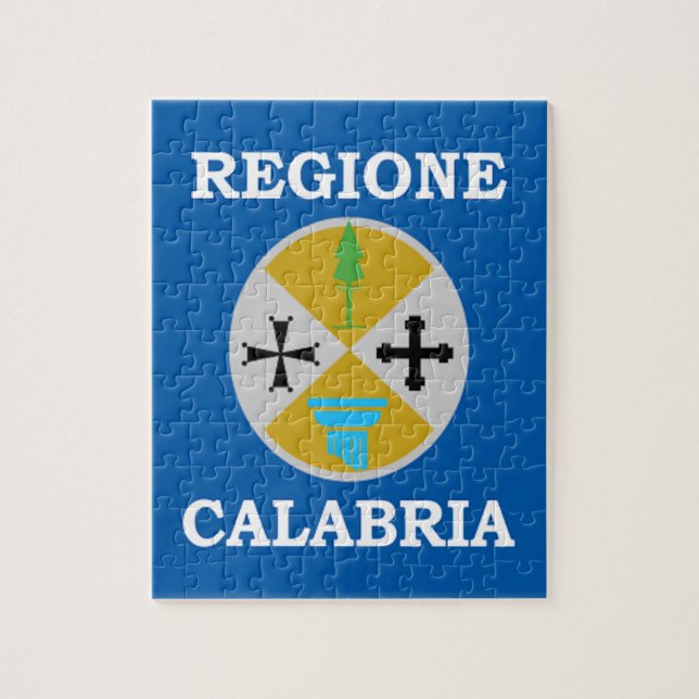 Flagge Kalabriens (Italien) Puzzle (Vertikal)