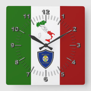 Flagge Kalabriens (Italien) Quadratische Wanduhr