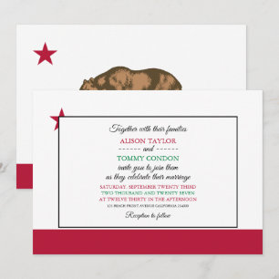 Flagge Kaliforniens, kalifornische Hochzeit Einladung