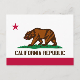 Flagge Kaliforniens Postkarte