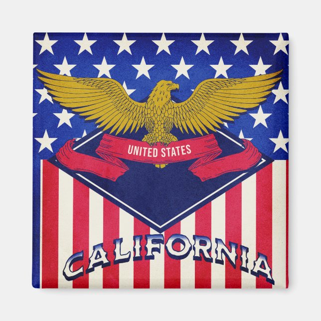 Flagge Kaliforniens USA Magnet (Vorne)