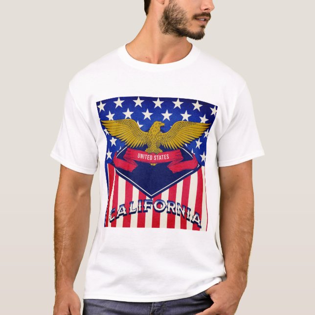 Flagge Kaliforniens USA T-Shirt (Vorderseite)