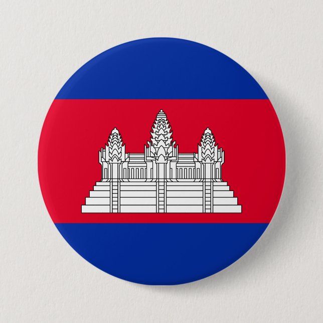 Flagge Kambodschas Button (Vorderseite)