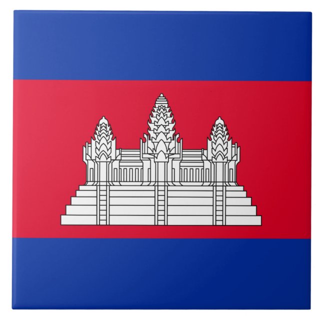 Flagge Kambodschas Fliese (Vorderseite)