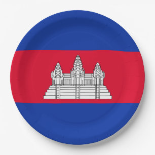 Flagge Kambodschas Pappteller