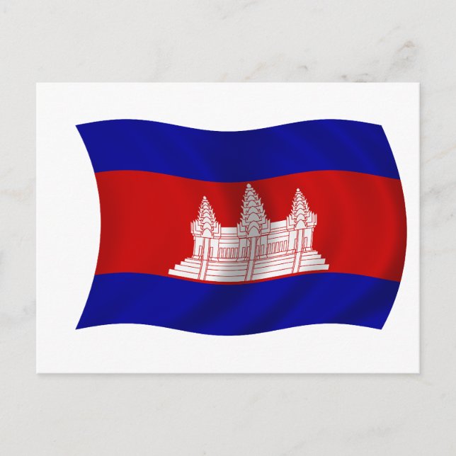 Flagge Kambodschas Postkarte (Vorderseite)
