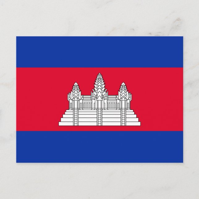 Flagge Kambodschas Postkarte (Vorderseite)