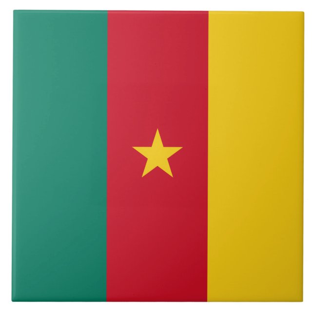 Flagge Kameruns Fliese (Vorderseite)
