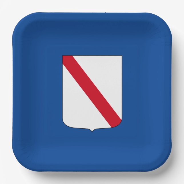 Flagge Kampaniens (Italien) Pappteller (Vorderseite)