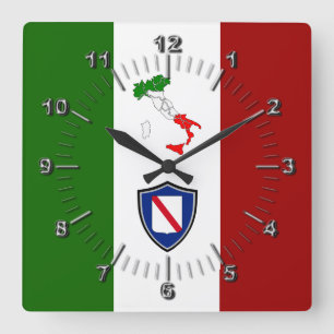 Flagge Kampaniens (Italien) Quadratische Wanduhr