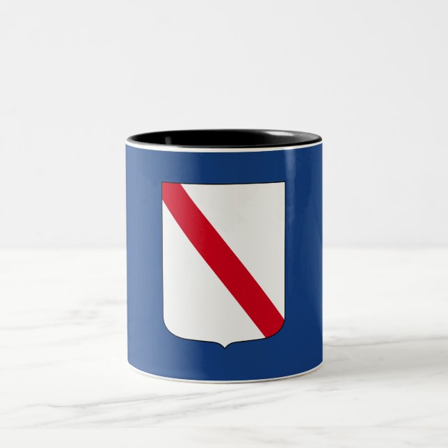 Flagge Kampaniens (Italien) Zweifarbige Tasse (Mittel)