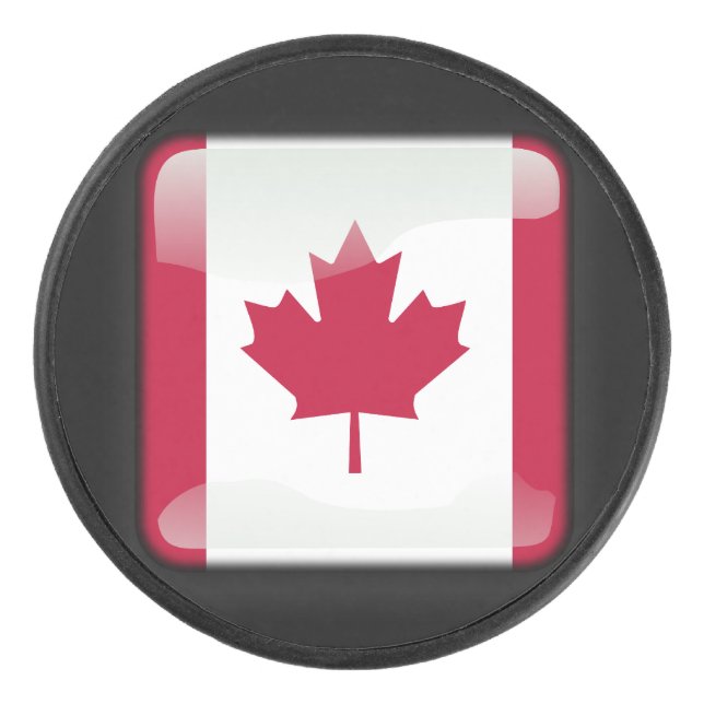 Flagge Kanadas Eishockey Puck (Vorderseite)