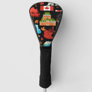 Flagge Kanadas mit Ahornbaum-verlass Golf Headcover