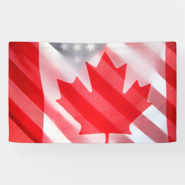 Flagge Kanadas und USA Banner (Horizontal)
