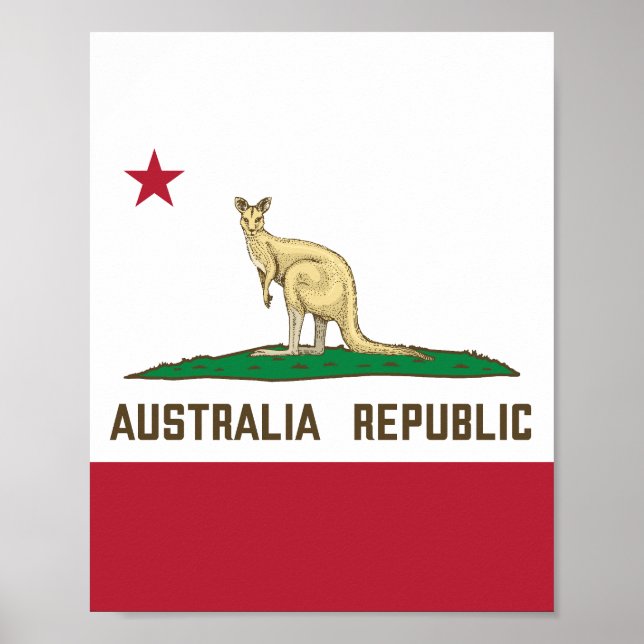 Flagge Kangaroo Poster (Vorne)