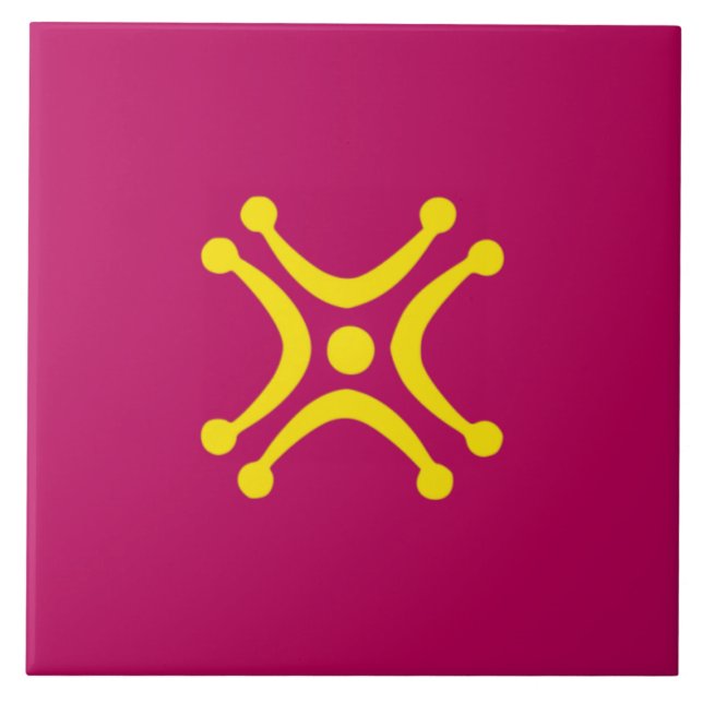 Flagge Kantabriens Lábaru Fliese (Vorderseite)