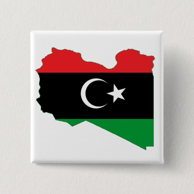 Flagge-Karte des Königreiches von Libyen Button (Vorderseite)