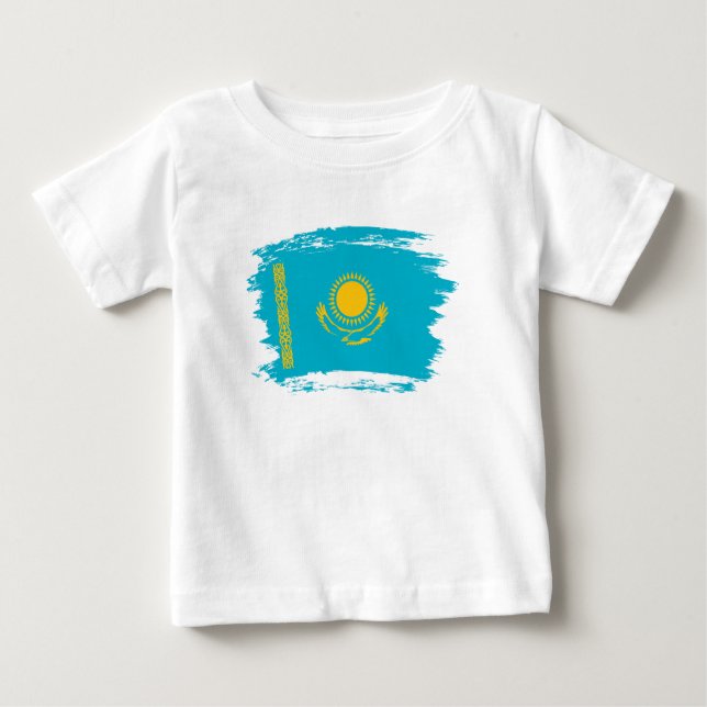 Flagge Kasachstan Baby T-shirt (Vorderseite)