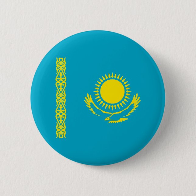 Flagge Kasachstan Button (Vorderseite)