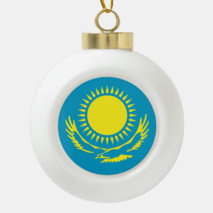 Flagge Kasachstan Keramik Kugel-Ornament