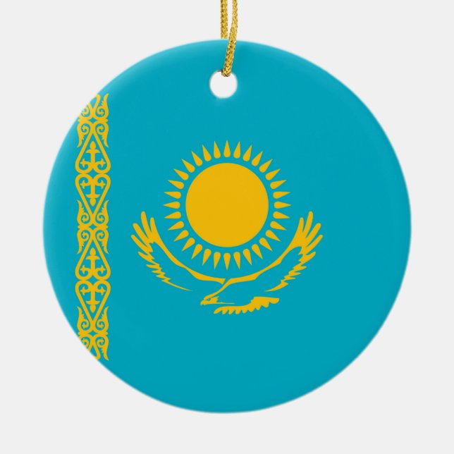 Flagge Kasachstan Keramik Ornament (Vorne)