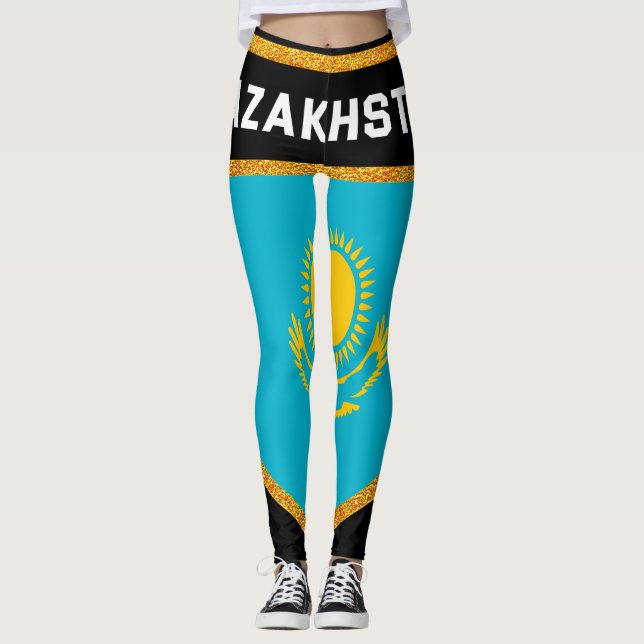 Flagge Kasachstan Leggings (Vorderseite)