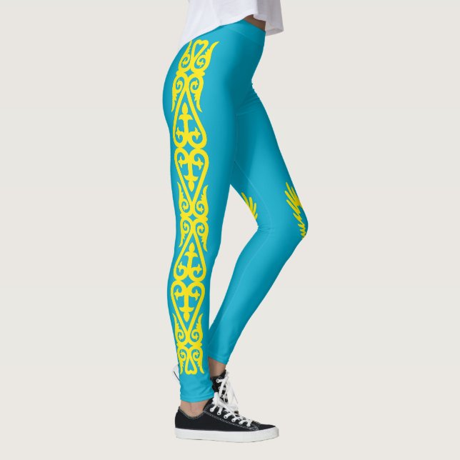 Flagge Kasachstan Leggings (Rechts)
